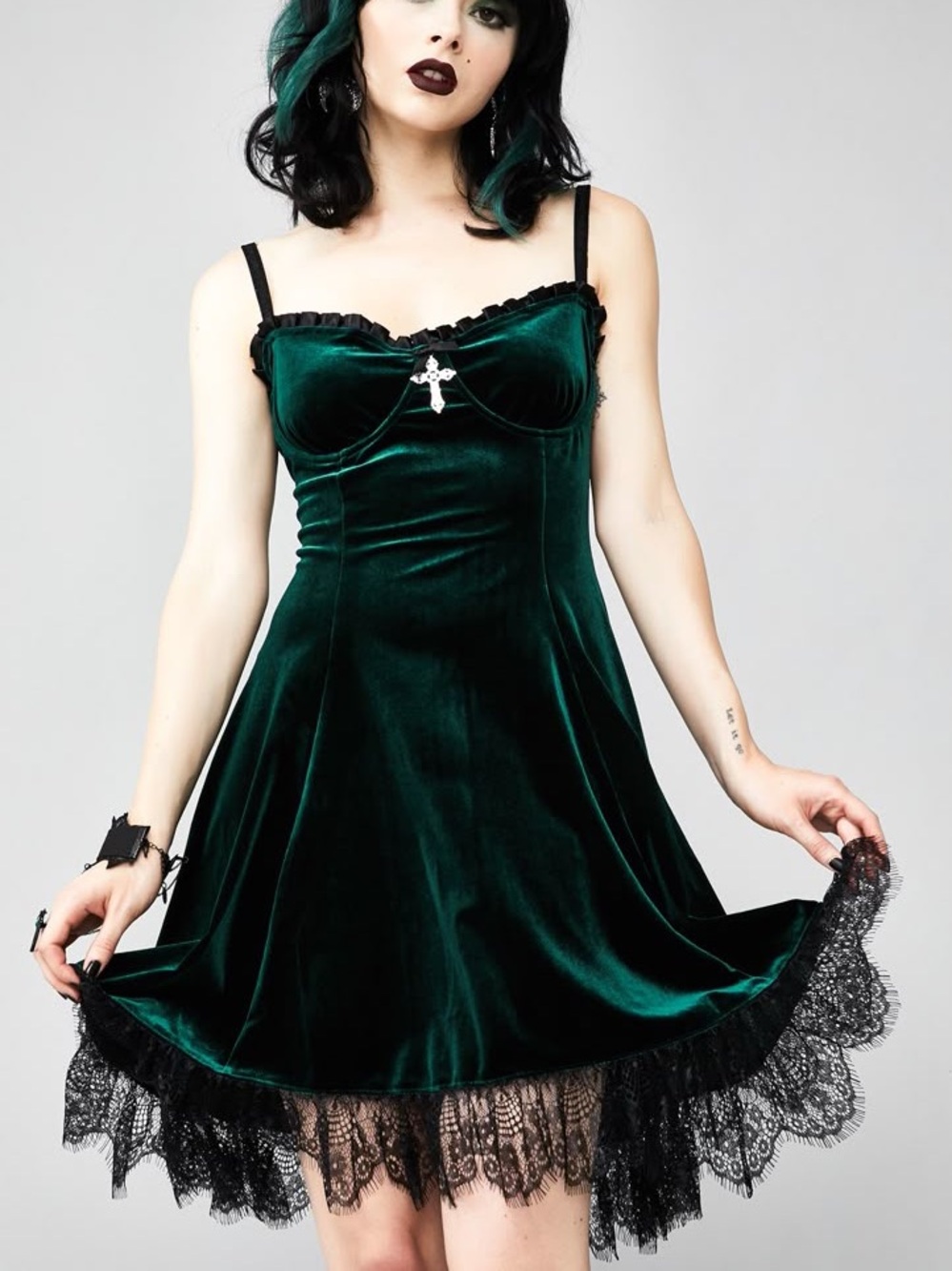 Dolls Kill Widow Blind Faith Velvet Dress